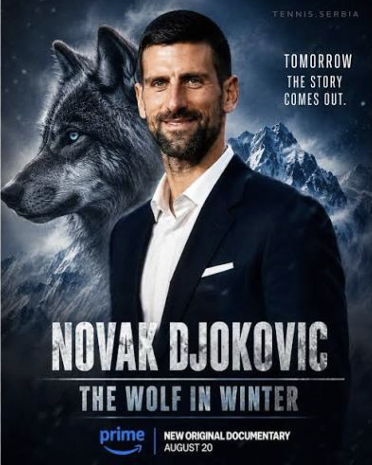 Original OTTClock editorial artwork for Novak Djokovic: The Wolf in Winter poster